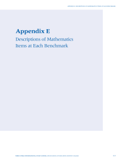 Descriptions of Mathematics Items at Each
