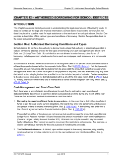 Chapter 12 Authorized Borrowing for School Districts