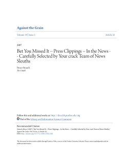 Bet You Missed It -- Press Clippings -- In the News - Purdue e-Pubs