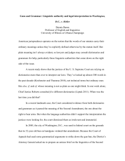 Guns and Grammar: Linguistic authority and legal