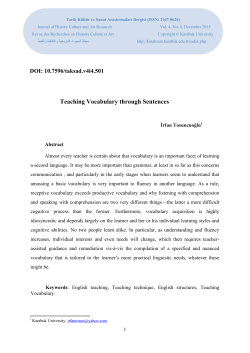 Teaching Vocabulary through Sentences