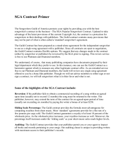 SGA Contract Primer - Songwriters Guild of America