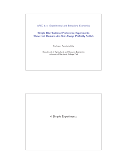 Simple Distributional Preference Experiments