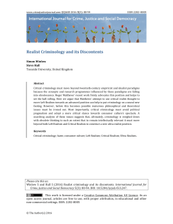 Realist Criminology and its Discontents