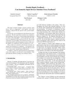 Pseudo-haptic feedback: can isometric input devices simulate