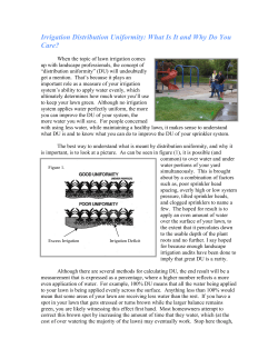 Irrigation Distribution Uniformity