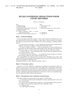 rules governing redactions from court records