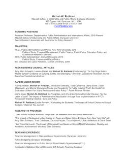 Michah W. Rothbart - The Maxwell School of Syracuse University