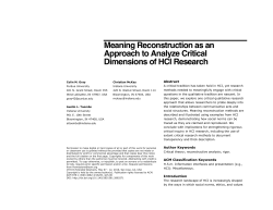 Meaning Reconstruction as an Approach to Analyze