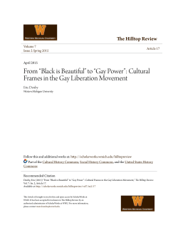 From &ldquo;Black is Beautiful&rdquo; to &ldquo;Gay Power&rdquo;: Cultural Frames in the Gay