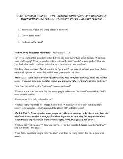 questions for heaven &ndash; why are some &ldquo;soils&rdquo; soft and prosperous