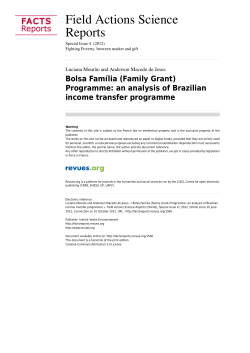 Bolsa Fam&iacute;lia (Family Grant) Programme: an analysis of Brazilian