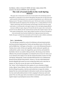 The role of social media in the Arab Spring
