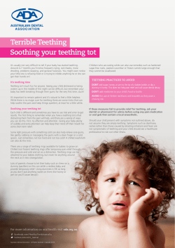 Terrible Teething Soothing your teething tot