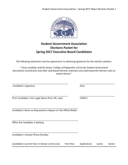 SGA Executive Board Election Packet