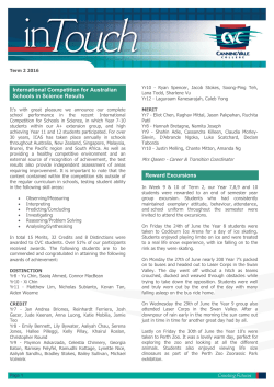 Reward Excursions International Competition for Australian Schools