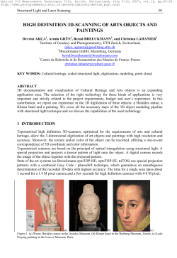high definition 3d-scanning of arts objects and - ETH E