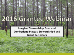 Longleaf Stewardship Fund and Cumberland Plateau Stewardship