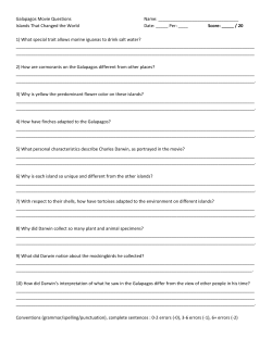 Galapagos Movie Questions Name