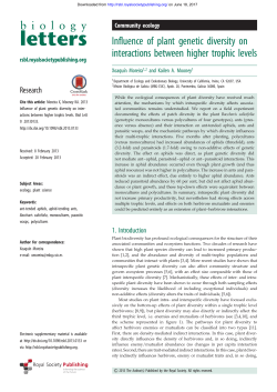 Influence of plant genetic diversity on interactions