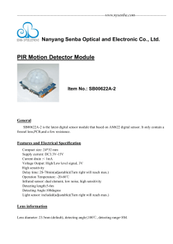 Nanyang Senba Optical and Electronic Co., Ltd. PIR Motion Detector
