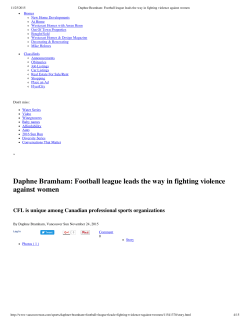 Daphne Bramham: Football league leads the way in fighting