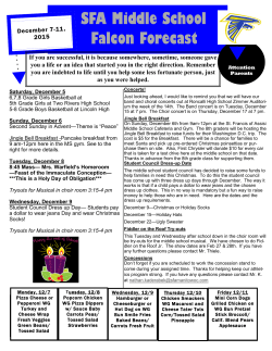 SFA Middle School Falcon Forecast