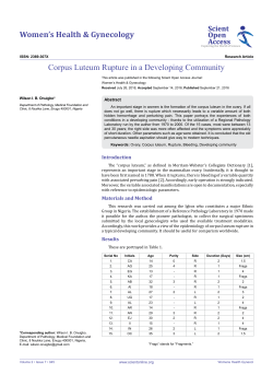 (2016) Corpus Luteum Rupture in a Developing Community
