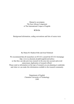 East Africa ICE Corpus Manual