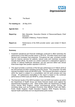 Performance of the NHS provider sector