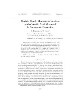 Electric Dipole Moments of Acetone and of Acetic Acid Measured in
