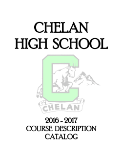 Course Catalog - Lake Chelan School District
