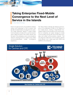 Taking Enterprise Fixed-Mobile Convergence to the Next - TEL-NT