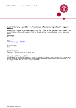Anaerobic Energy Expenditure and Mechanical Efficiency during