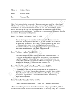 Open and Shut - Oaktree Capital