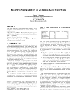 Teaching Computation to Undergraduate Scientists