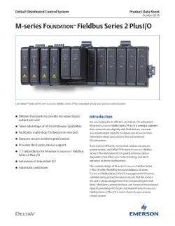 M-series FoundationTM Fieldbus Series 2 Plus I/O