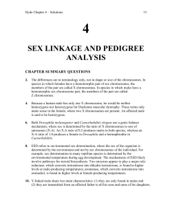 SEX LINKAGE AND PEDIGREE ANALYSIS
