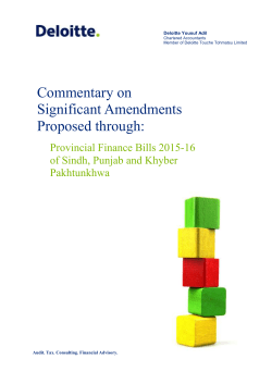 Commentary on Significant Amendments Proposed through: