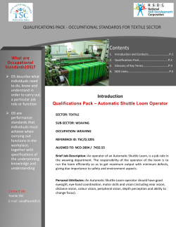 Qualifications Pack &ndash; Automatic Shuttle Loom Operator