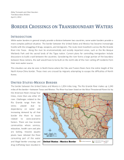 BORDER CROSSINGS ON TRANSBOUNDARY WATERS