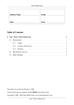 Table of Contents - Yimin Math Centre