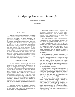 Analyzing Password Strength