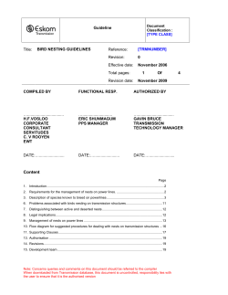ESKOM South African Utilities Company Guidelines on Nesting