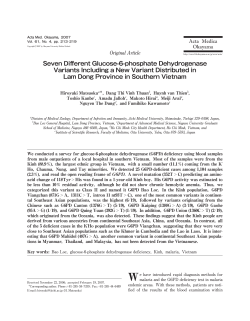 Seven Different Glucose-6-phosphate Dehydrogenase Variants