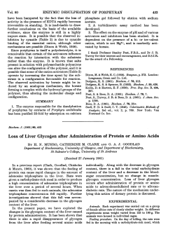 Loss of Liver Glycogen after Administration of Protein or Amino Acids