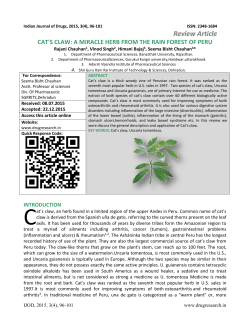 cat`s claw: a miracle herb from the rain forest of peru