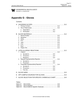 Appendix G - Gloves - Environmental Health and Safety