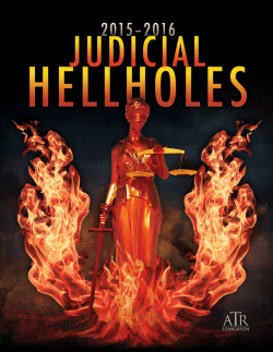 JUDICIAL HELLHOLES 2015&ndash;2016