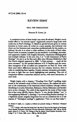 review essay - Westminster Theological Seminary